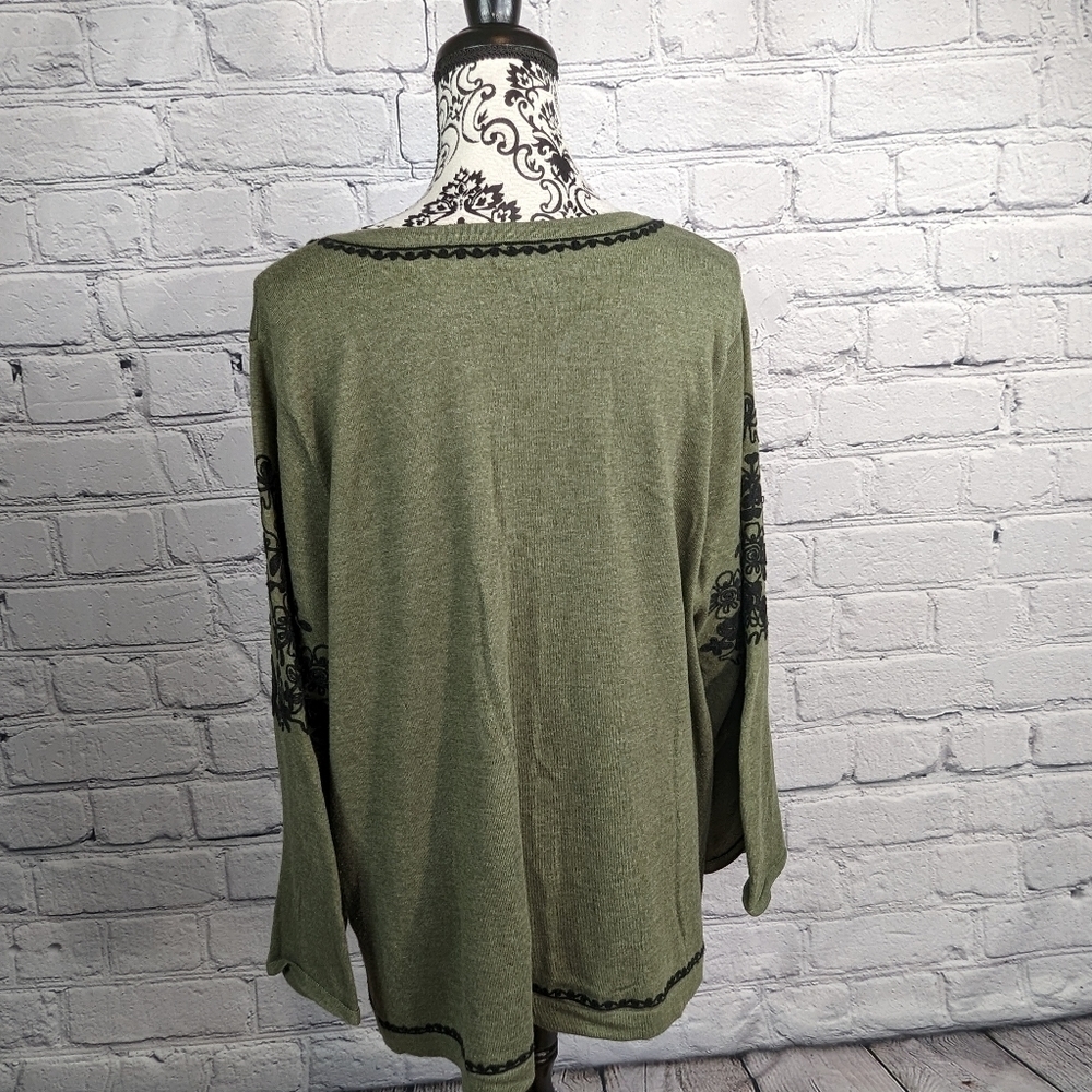 Style & Co Women's Stretch Knit Long Sleeve Stretch Knit Size 3x Tie Front Bb19 - Picture 10 of 10